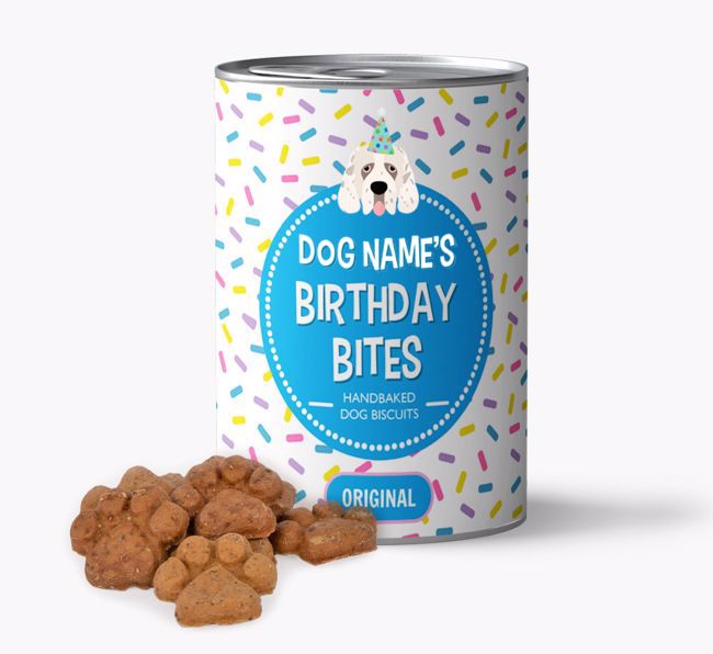 Personalised 'Birthday Bites' Baked Dog Biscuits